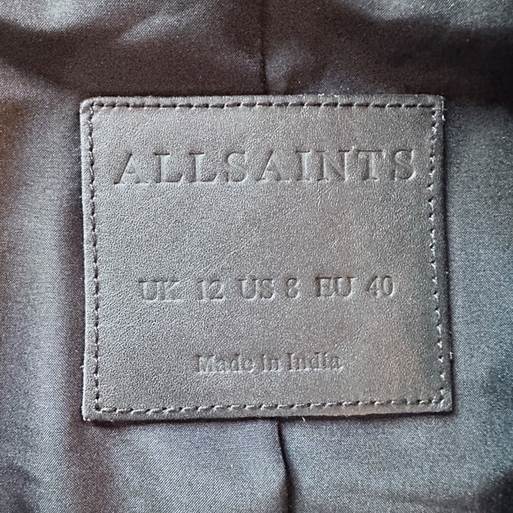 All Saints Bales Biker Jacket Zip Moto Double Buckle - Picture 11 of 13